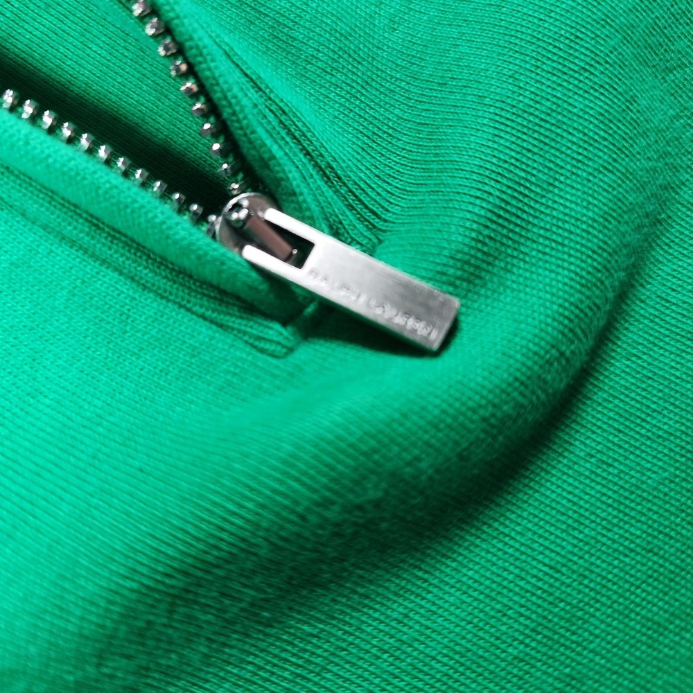 Polo Golf Ralph Lauren Sweater Mens Large Green 1/4 Zip Mock Neck Pelican Hill - Picture 7 of 12